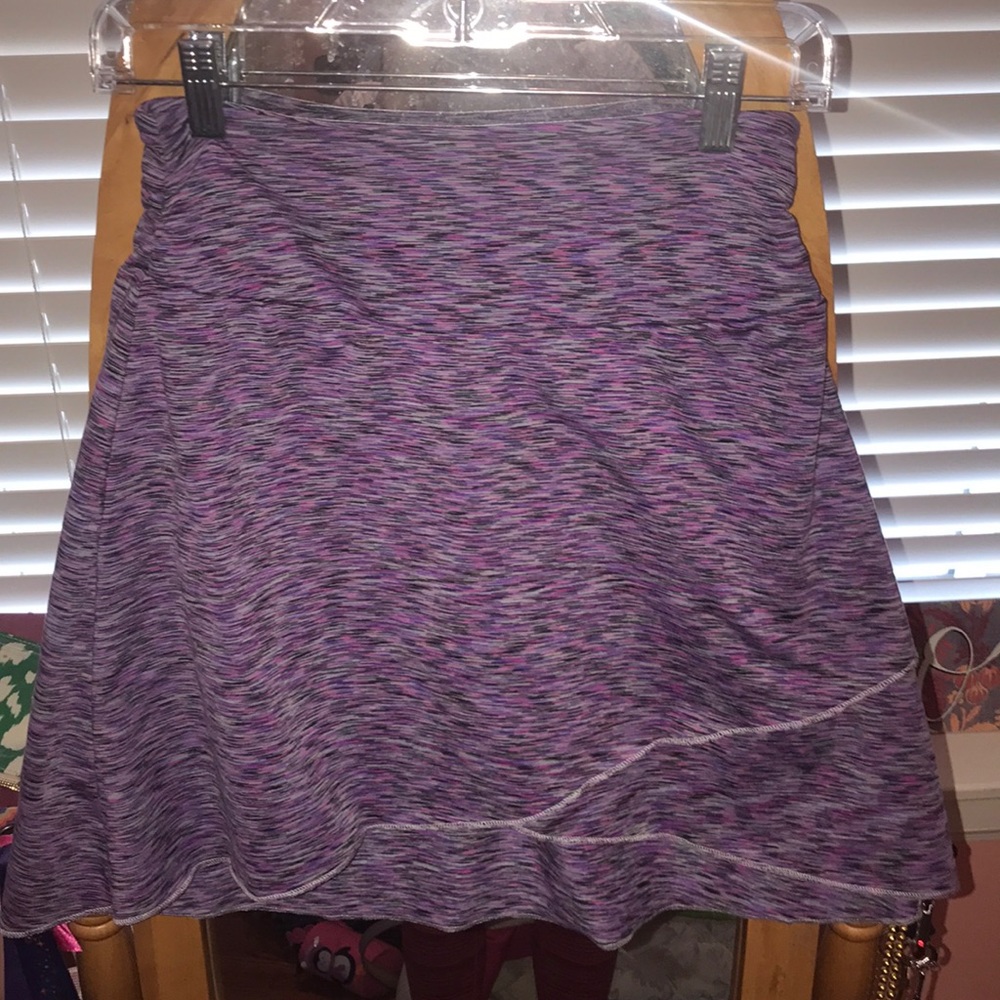 Pink and purple patterned skirt